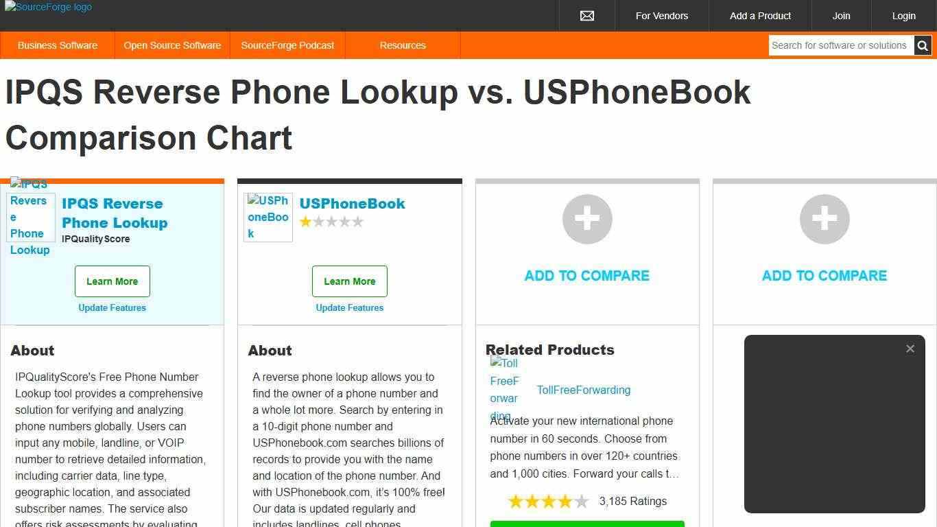 IPQS Reverse Phone Lookup vs. USPhoneBook Comparison